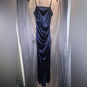 Royal Blue Satin Formal Gown